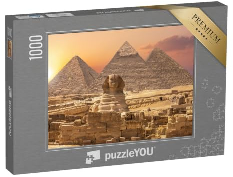 puzzleYOU: Puzzle 1000 Teile „Weltwunder aus Ägypten: Pyramiden mit Sphinx, Gizeh“ – aus der Puzzle-Kollektion Ägypten, Aus Aller Welt