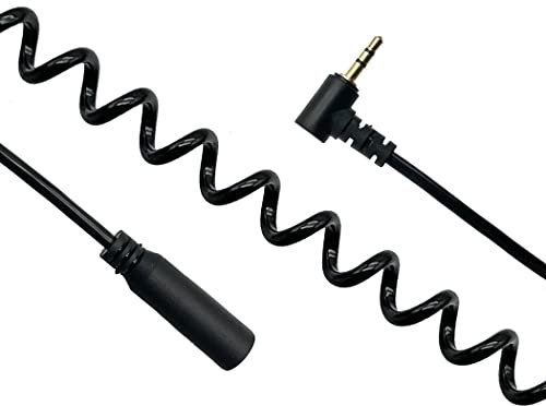 MMNNE 2.5mm Audio Extension Cable;Coiled 2.5mm Male to Female Audio Extension Cord Cable Compatible with Headphones, Microphones, and More