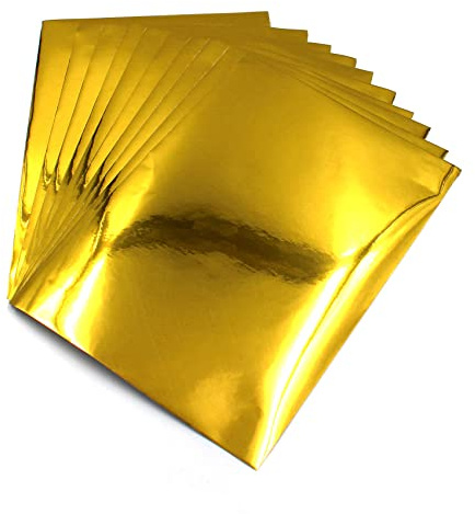 10x Din A4 Plotterfolie Chrom Folie Hochglanz Effektfolie DIY Basteln Bastelfolie Plotten Plottfolie (Chrom Gold, 10x Din A4)