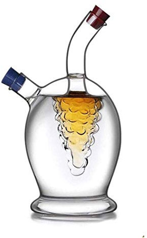 Aceitera y Vinagrera Botella De Aceite De Oliva Y Botella De Vinagre Cocina Transparente De Vidrio 2 En 1 Botella De Dispensador (Color : A)