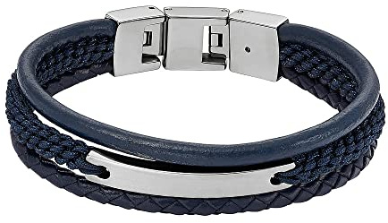 Fossil Armband Für Männer Drew, Länge: 200mm+15mm , Breite: 39.7mm, Höhe: 6mm Silbernes Edelstahlarmband, JF04403040