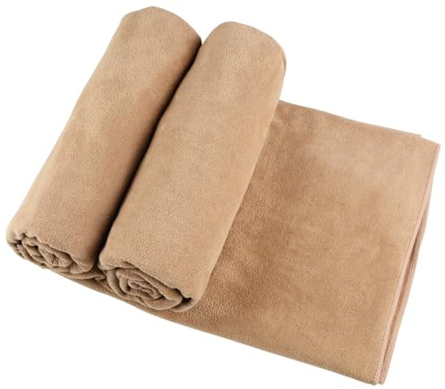 Mars wings Oversized Microfiber Bath Towels (Bath Sheets), 2 Pack (32 x 71 Inch), Extra Large Super Absorbent, Quick Fast Dry, Soft Eco-Friendly Towels for Body, Bathroom, Travel (2PCS Camel)