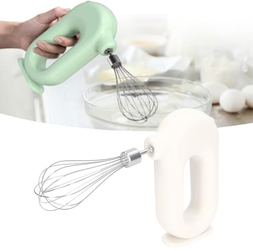 Elektrischer Handmixer, USB-Mixer Handmixer Wiederaufladbarer Elektrischer Schneebesen Akku-Handmixer 4 Stufeneinstellung Elektrischer Schneebesen Handmilchaufschäumer (Weiss)