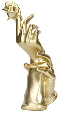Cyrank Espositore Per Gioielli a mano, Espositore per bracciali, Bracciale con Scultura Rosa Tenuto in Mano, Collana con Anello, Supporto per gioielli Per Bracciale Per anelli bracciali