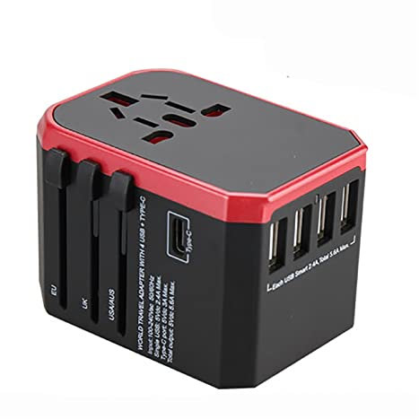 Multiprise de Protection Contre Les surtensions Adaptateur Intelligent de Voyage Adaptateur de Prise International Chargeur Mural USB de Type C Alimentation Secteur Création d'un hub centralisé (Colo