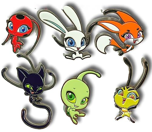 corimori Miraculous Ladybug Anstecker | 6 Kwami Enamel Pins, Schmuck