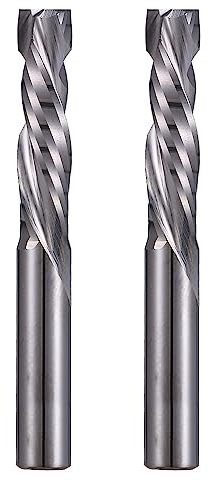EU_HOZLY Spiralfräser Up&Down Compression Bit 6 mm Schnittdurchmesser, 6 mm Schaft, 25 mm Schnittlänge CNC-Schaftfräser für Holzschnitzerei, Gravur, 2St