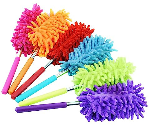 Confezione da 2 spolverini telescopici Dusters Extendable Duster Piumino lungo allungabile lavabile Soft Dusting Remover Microfibre Dust Wipe Cleaner Telescopic Duster Duster (colore casuale)