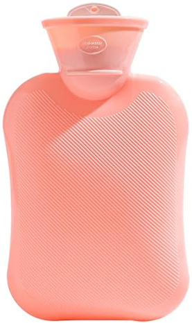 Wärmflasche mit weichem Bezug, 500Ml Gummi-Wärmbeutel, für Wärmehaltung Schmerzlinderung Schmerzen lindern, warmes Geschenk für Babys, Kinder und Erwachsene im Winter (rosa)
