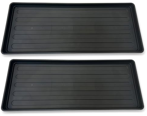 EarlyGrow Grow Bag Tray 2-Pack 100x40cm Garden Plant Watering Greenhouse | For tomatoes, fruits and vegetables. Doubles as boot, litter or oil tray. Indoor, outdoor and greenhouse use.