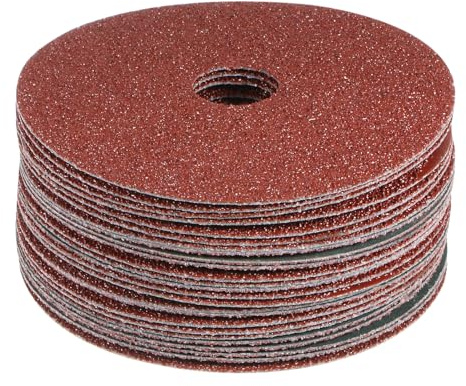sourcing map 25pcs 36 Grit Aluminum Oxide Resin Fiber Discs 4-1/2x7/8 Metal Sanding Grinding Discs for Angle Grinding Machine Polishing and Grinding Metals, Wood, and Fiberglass