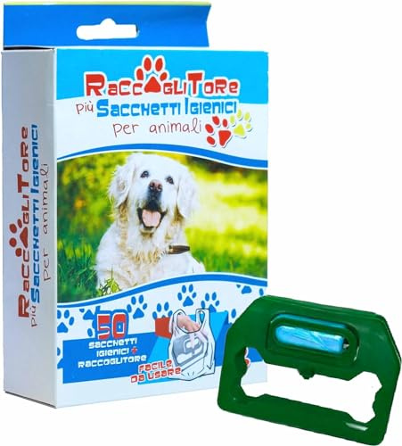 DETERMONDO 1000 Sacchetti Cane Cacca con 20 Raccoglitori Cacca Cane in Omaggio Bustine Resistenti Raccogli Bisogni Escrementi Portatili a Prova di Perdite