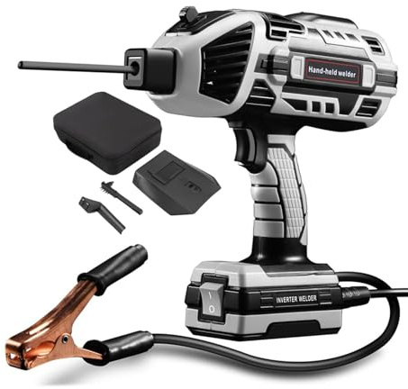 Kindevieft Handheld Welding Machine, Portable ARC Welder Machine, Electric Stick Welder Machine Kit with IGBT Inverter, 5 Variable Current Adjustment, for 2.5-3.2mm Stick Welder,Grey