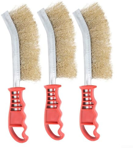 3 Pack Messing Grillbürsten Drahtbürsten Messing Edelstahl Metall Rostentferner Bürsten Metallbürste für Reinigung Rost BBQ Grill Reinigungsbürste Küche Reinigung
