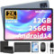 Android Tablet mit Tastatur,10 Zoll Android 14 Tablet, 12GB+256GB, 1TB Expand, Tablet PC mit 2K Display, 8-Core, 7000mAh, 5G WiFi, 13MP+5MP Kamera, 2 in 1 Tablet mit Tastatur, Maus, Stylus(Schwarz)