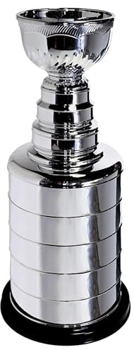 LNGODEHO Trophée de champion de hockey sur glace argenté de 25,4 cm - Réplique miniature de la coupe Stanley - Cadeau pour les fans de hockey, les entraîneurs, les collectionneurs