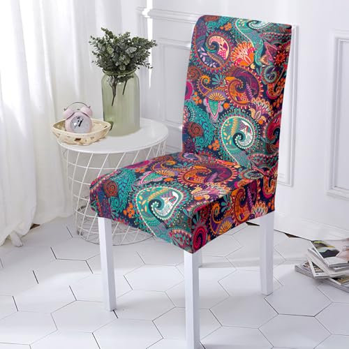 Stuhlhussen Grün Gelb Stuhlüberzug Weich Spandex Stuhlhussen Schwingstühle Stuhlbezug Waschbar Stuhl überzug Abnehmbare Stuhlbezüge mit Gummiband Hussen für Stühle Stuhlhussen 4er Set