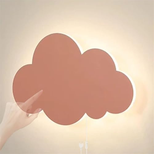 Kinderzimmer LED Wandleuchte mit Touch Schalter Wandlampe Innen Cartoon Wolken Wandbeleuchtung Festverdrahtete Nacht Licht Mädchen Nachttischlampe 3000K/4000K/6000K Babyzimmer (Rosa,Neutrales Licht)