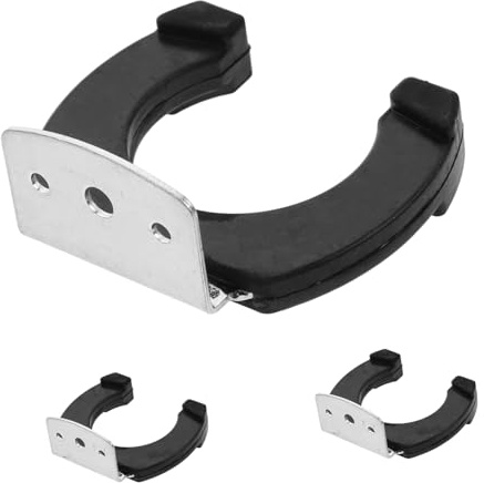 3 Stück Packung Ktv Mikrofonhalterung Wandhaken für Mikrofone Schwarz | Eisen und Gummi, Wandmontage mit 28mm Loch, 47mm Innenmaß, für Studio und Bühne