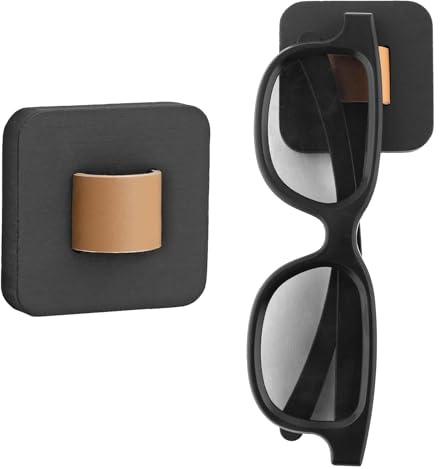YUNXCNA Brillenhalter, 2 Stücke Brillenhalter Wand, Wandmontierter Kurzer Brillenhalter, Brillenorganisator aus Holz, für Aufhängen der Brille, Brillen Display (Schwarz)