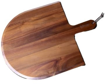 Les Plaisirs Du Chef - Pizzaschieber aus Akazienholz – Extra großes Pizzabrett 40,5 × 55,5 × 1,5 cm • Servierbrett & Pizzaschaufel zugleich – Naturholz Pizzateller groß & robust