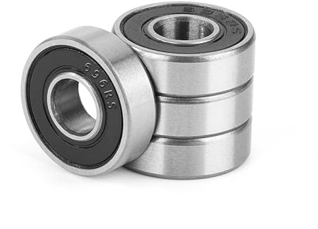 4 Stück 696-2RS Kugellager Miniatur Rillenkugellager, 6x15x5mm Skateboard Radlager mit Gummi Doppelt Abgedichtet, Chromstahl und Vorgeschmiert, für DIY, Inlineskates, Rollschuhe, Tretroller