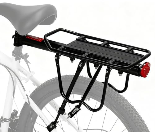 Fahrrad Gepäckträger Mountainbike Aluminiumlegierung Gepäckträger Einstellbare Fahrrad Schnellspanner Fahrrad hinten Sattelstütze Rack mit 15-20 lbs Gewichtskapazität