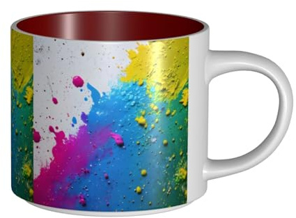 TTIGLHOH Paint Splatter Backdrop Printing Drinking Cups Large-Capacity Ceramic Mugs Suitable for Cafes Sturdy Build Non-Slip Bottom