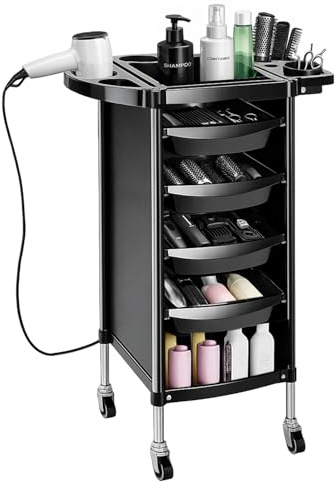 GREENSAPPIRE Salon Hairdressing Trolley with 4 Drawers Rolling Beauty Salon
