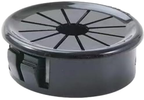 Pasacables de plástico Negro for Escritorio, 10 Piezas con Tapa Redonda for Orificios Cables y Juntas Puerto for computadora(63mm)