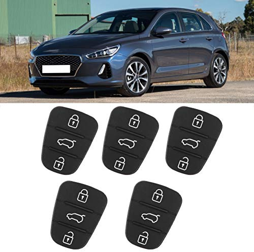 KUIDAMOS Almohadilla de Goma de Repuesto para Llave de Coche, Cubierta de 3 Botones para, Duradera, Práctica, Fácil de Limpiar, Larga Vida útil, Compatible con (sin letras)