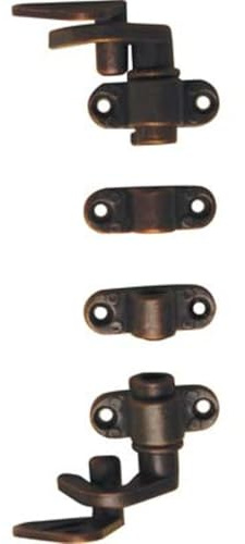 2PZ ACCESSORI IN KIT SERRATURA AD ASTE ROTANTI ZAMA BRONZATA 2 GANCI+2 CAVALLOTTI+2 PERNI