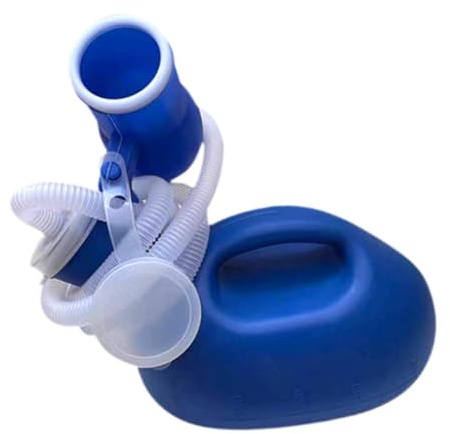 Allayu Bottiglia per orinatoio maschile da 2000 ml di capacità notturna durante il campeggio Resistente e facile da pulire Bottiglia per orinatoio per pipì , Blu , Lunghezza del tubo 1.5 m