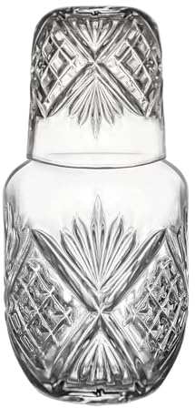 Mesita de noche Jarra de Agua y Vidrio Set | Jarra Brillante para Beber - Mesa Noche Jarras de Agua con Juego de Vidrio Potable,para Uso en Dormitorio Baño Cocina y Mesa de Comedor Hogar para Varias