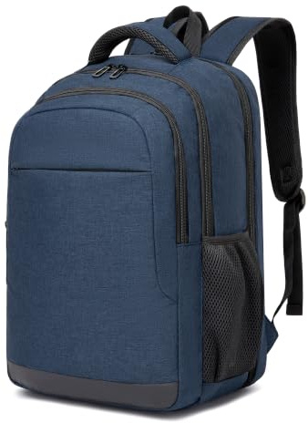 Shavont Laptop Backpack with 3 Compartments Lightweight Rucksack for Men | 180° Full Open Laptop Sleeve, Breathable Back Panel, Reinforced Shoulder Straps, Ideal For Daily Commute School Work, Navy