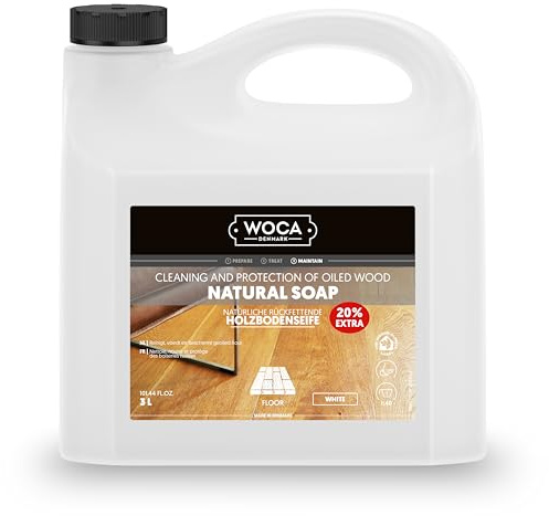 WOCA Denmark trägolvtvål vit 3 L för oljade, vaxade och tvålade trägolv