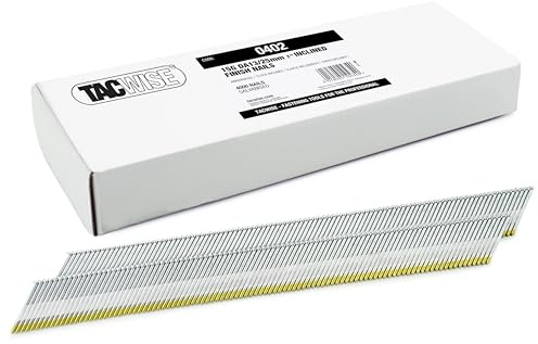 Tacwise 0402 Clavos de Acabado en Ángulo DA 15G / 25 mm, Caja de 4000 | Galvanizados, Cabeza a D