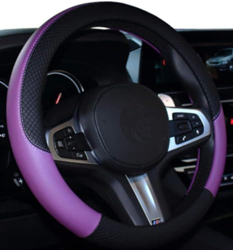 Couvre Volant en Cuir Microfibre Wavy Line Splice X au Point Violet
