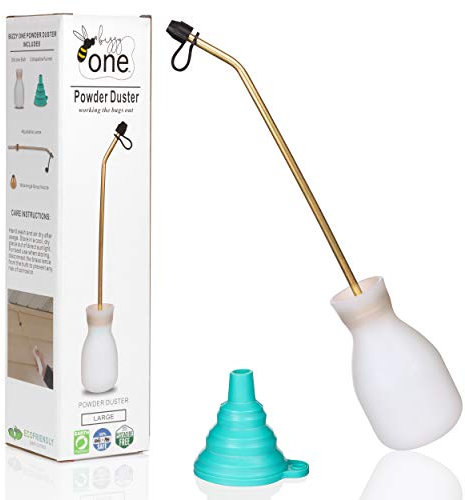Bizzy One Bulb Duster Sprayer (8 oz) — Diatomaceous Earth Bulb Duster with Powder Applicator — Eco-Safe Garden Sprayer Bulb for Indoor and Outdoor Crawler Treatment