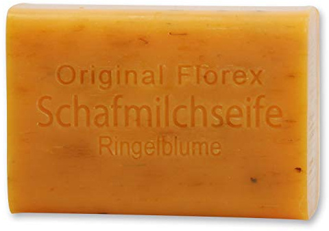 Florex Schafmilchseife - Ringelblume - mit Kräuter-und Ringelblumenexakt 100 g | mit Kräuter- und Ringelblumenextrakt