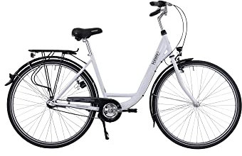 HAWK City Wave Premium Damen Fahrrad 26 Zoll Weiß I Damenfahrrad mit robuster Nexus 3-Gang Nabenschaltung, einem tiefen Einstieg & Ergogriffen