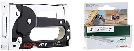 Bosch Professional Grapadora manual HT 8 (madera, tipo de grapa 53) + 2 609 255 823 - Grapa tipo 53 (pack de 1000)