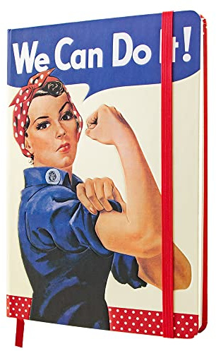 Nostalgic-Art Anteckningsbok i retrostil, A5, We Can Do It – Dots – Presentidé för starka kvinnor, bullet journal dotted, vintagedesign