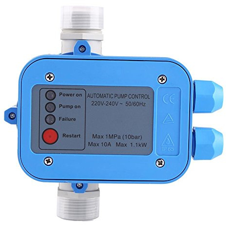 Automatik Pumpe Druckschalter, 220V Druckschalter, Wasserpumpenregler Automatischer Wasserpumpendruckregler Auto Control Unit Elektronischer Schalter für Haus, Hof, Garten, Gewächshaus