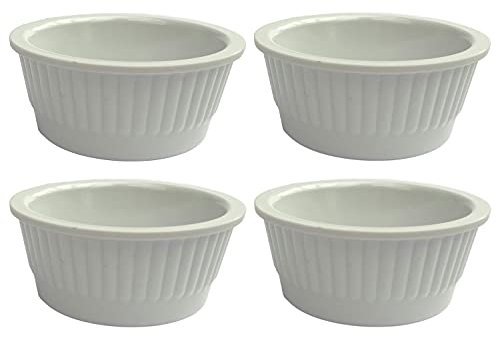 4 x såsskalar set mellanmål skålar vit dipskål rund melamin skålar 750