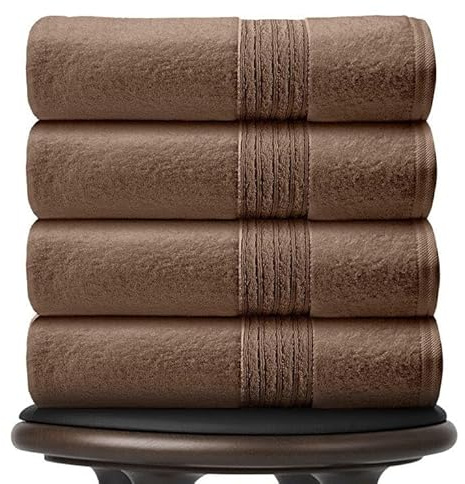 GC GAVENO CAVAILIA 50 x 80 cm Hand Towels Natural - Egyptian Cotton 4 Pack | 450 GSM Fast Dry & Highly Absorbent, Soft Bathroom, Spa, Hotel & Gym Towels, Durable & Machine Washable