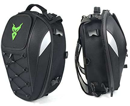WHYUNM26 Motorrad-Hecktasche Helm 37L Motorrad-Rucksack Wasserdicht Tragbar Einstellbar Gepäck mit Hoher Kapazität Rücksitztasche,Green