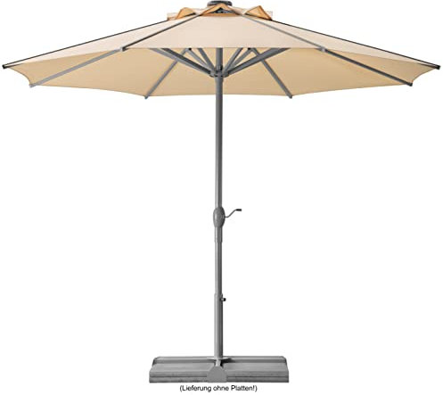 Schneider Parasol Rooftop Naturel Rond 350 cm 677-02 Armature Aluminium Toile Polyester 25 kg