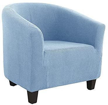 GUYIRT Club Chair Schonbezug, Jacquard Elasthan Couchbezug Stretch Sesselbezug Wiederverwendbare Runde Wanne Accen Sesselhusse für Wohnzimmer Schlafzimmer-blau