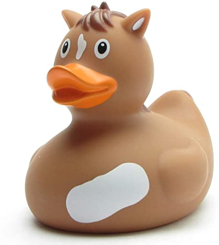 Duckshop I Badeente Pony I Quietscheentchen I L: 9 cm I Quietscheente I Geschenk für Pferde-Fans I Präsent Tierliebhaber